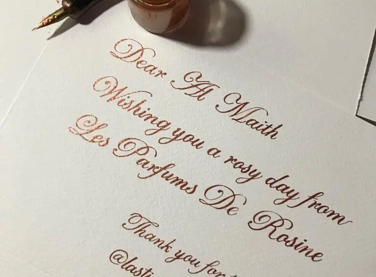 English Calligraphy Artist Dubai